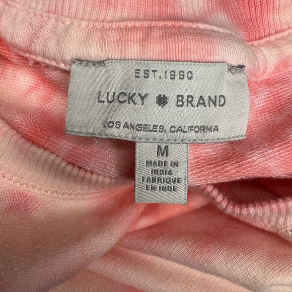 Lucky Brand Sweater Womens M Pink White Tie Dye Sweatshirt Crew Neck Pullover. - Picture 9 of 9